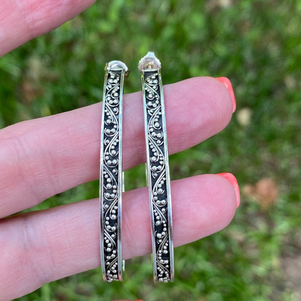 Lois Hill Sterling Silver Oval Hoop Earrings